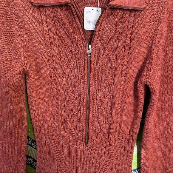 NWT Free People Red Jasper Mont Blanc Long Sleeve Mini Sweater Dress Size Large - Picture 8 of 16